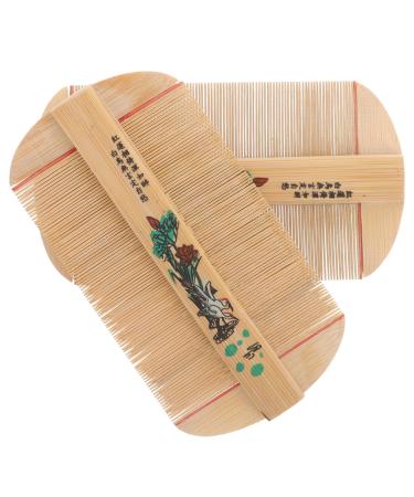 Lot de 2 Peignes en Bambou Dents Denses Double Face Outil Antipelliculaire Multifonction Soin Capillaire Maison D m lage Doux Usage Quotidien Adapt Gar on Style Al atoire