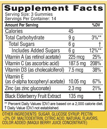 Zarbeeâ€™s Elderberry Gummies for Immune Support | Vitamins A, C, D, E, Zinc | 42 Count | Natural Berry Flavor - Buy Online on GoSupps.com