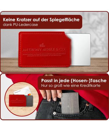 Anthony Noble & Co. Elegant Pocket Mirror - Compact Credit Card Format Polished Metal Designer Cover - Buy Online on GoSupps.com
