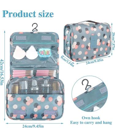 Waterproof Hanging Toiletry Bag | Portable Makeup Pouch with Handle and Hook - Blue | Travel Organizer for Women and Girls - Buy Online on GoSupps.com