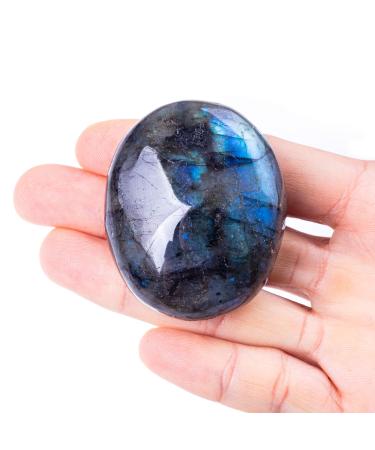 UU UNIHOM Natural Labradorite Plam Stones,Gemstones Irregular Polished Worry Stone 1.5