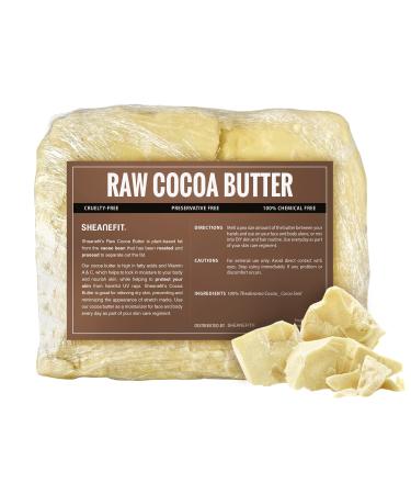 Sheanefit Raw Cocoa Butter Bulk Bar - Moisturizing Body Butter, Great for DIY Body Cream, Soaps, Lip Balms, 5 LB (5 LB) 5 Pound (Pack of 1)