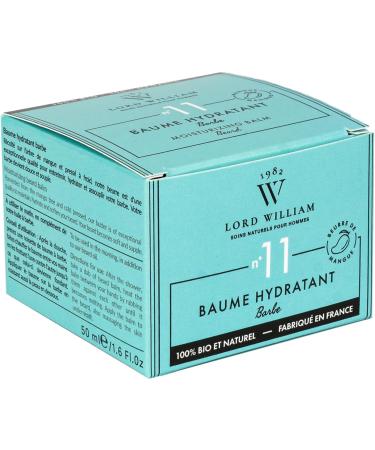 Lord William - N 11 beard balm with mango butter for all beard types - 100% natural and without perfume - Bio Organic - Made in France - TIRK 50 ml