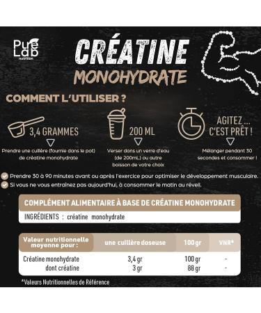 Creatine Monohydrate Powder 100% Pure Micronized Quality - 90 Servings - High Absorption - Performance Strength Muscle Mass and Intense Effort - 100% Vegan - Buy Online on GoSupps.com