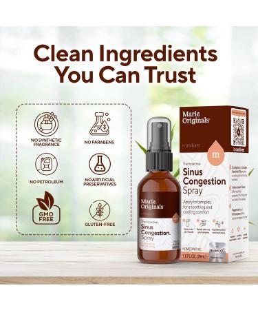 Marie Originals Sinus Relief Spray Natural Topical Decongestant with Essential Oils for Sinus Discomfort Travel Nasal Spray Alternative with Eucalyptus Peppermint & Yellow Sweet Clover 1 FL OZ - Buy Online on GoSupps.com