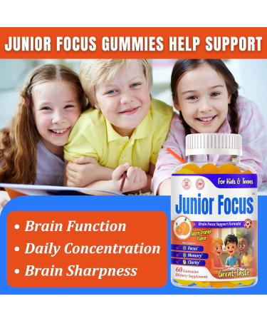 Focus Gummies for Kids Memory & Brain Supplements with Omega 3 DHA Memory Vitamins for Teens | Brain Health Attention & Concentration Support | 60 Chewable Gummies - Buy Online on GoSupps.com