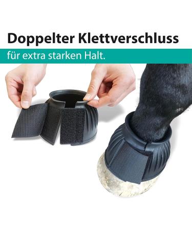 Hoof Bells for Horses & Ponies | Black & White Rubber Jumping Bells S-XXL | Durable Hoof Protection for Riding & Pasture - Buy Online on GoSupps.com