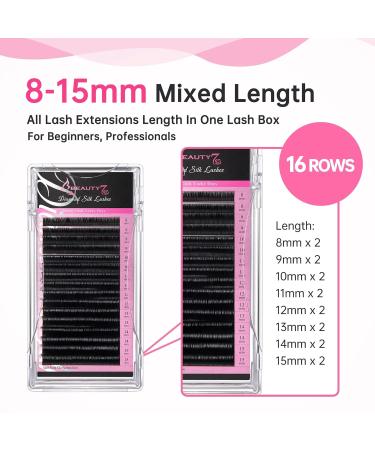 Buy WeiMB Single Eyelashes for Extensions | Glossy Silk D-Curl 0.15mm Volume Lashes (8-15mm Mix) - International Shipping Available - Buy Online on GoSupps.com