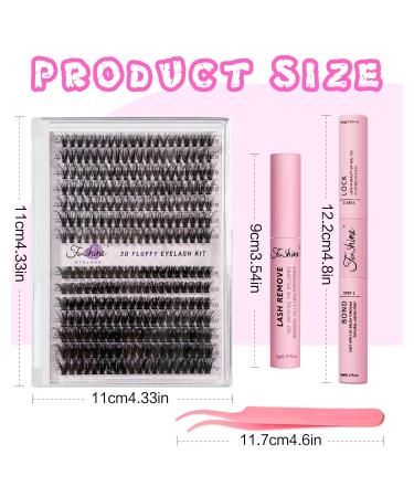 Fenshine Cluster Eyelash Extensions 240pcs - Natural False Eyelashes Mix 9-14mm - Soft Individual Lashes - Extension Kit with 20D/40D Curl - 0.07D - for Volume Lash Looks - Buy Online on GoSupps.com