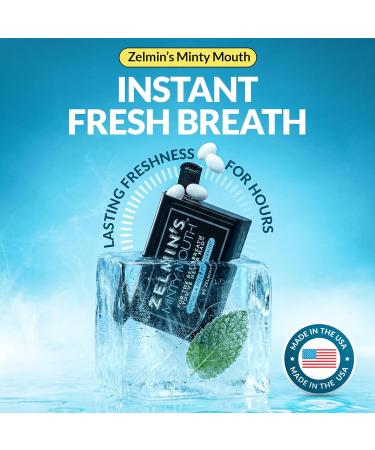 Zelmin's Minty Mouth Breath Freshener - 3 Pack, Long Lasting Bad Breath Treatment for Adults, Alcohol Free & Gluten Free - Buy Online on GoSupps.com
