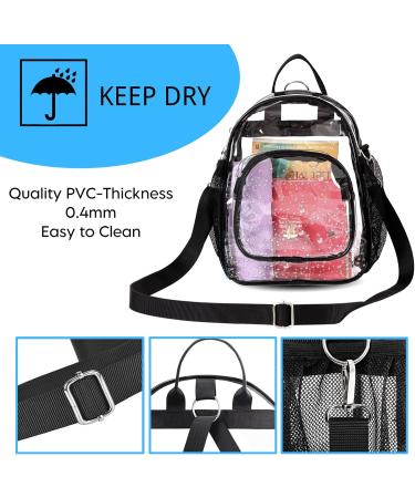Higuyst Clear Mini Backpack - Stadium Approved Small Clear Bag for Women - Waterproof - Black - Buy Online on GoSupps.com