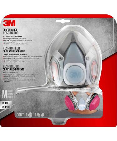 3M Household Multi-Purpose Respirator Includes: 1 Facepiece and 1-Pair Organic Vapor Respirator Cartridges with P100 Particulate Filter - Buy Online on GoSupps.com