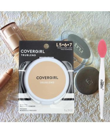 Trublend Pressed Blendable Powder Translucent Light - Lightweight Matte Compact with Mirror & Applicator - Pack of 2 | Dermatologist-Tested Includes Nose Cleaning Brush - Buy Online on GoSupps.com