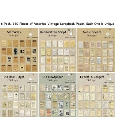 150 Sheets Vintage Scrapbook Paper Craft Kit for Bullet Journals & Planners - Buy Online on GoSupps.com