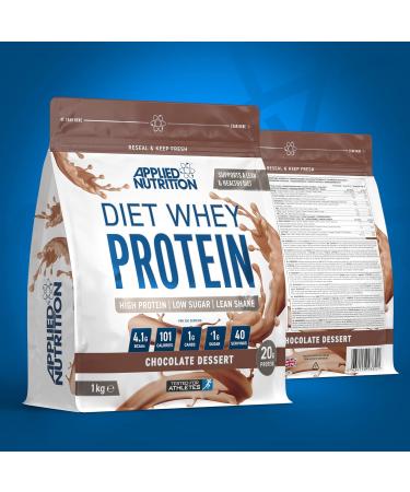 Applied Nutrition Diet Whey High Protein Powder - Chocolate Dessert 1kg - 40 Servings - Buy Online on GoSupps.com