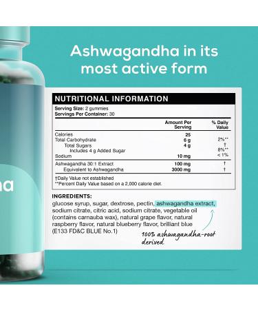 Organic Ashwagandha Root Gummies - Stress Relief, Immune Support, Better Sleep - 60 Vegan, Gluten Free, Non-GMO - Buy Online on GoSupps.com