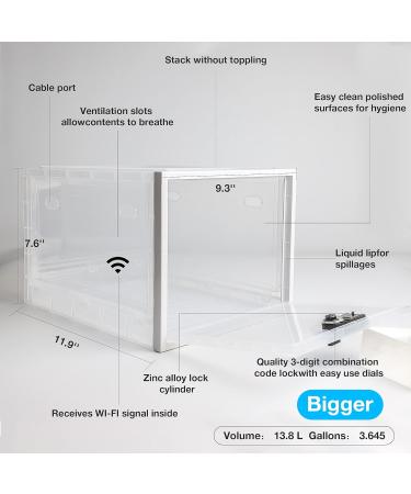 Medicine Lock Box - Safe Storage for Medications Food and Devices | Large Clear Lockable Box for Home & Office - Buy Online on GoSupps.com