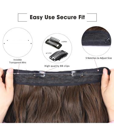 20 Inch Chestnut Brown Halos Hair Extension | Invisible Wire Hair Extensions | Long Wavy Synthetic Hair Pieces for Women - Buy Online on GoSupps.com