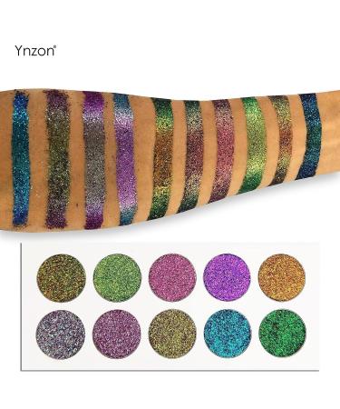 YNZON Chameleon Eyeshadow Palette - 10 Intense Color Shifting Eye Shadows for Long-Lasting Glitter Makeup - Buy Online on GoSupps.com
