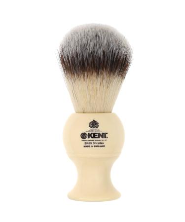 Kent BK8S Shaving Brush with Ultra-Soft Silvertext Synthetic Bristles and Faux Ivory Resin Handle to use with Shave Cream or Soap for a Perfect Lather. Luxury Shaving Since 1777 Made in England