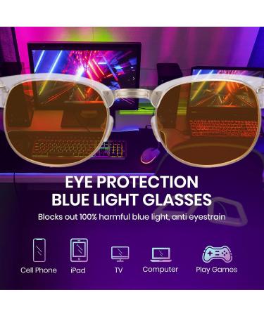 Cyxus Orange Blue Light Blocking Glasses for Men & Women | Reduce Eye Strain & Sleep Better | Gaming Glasses 8056Z76 with Amber Lens - Buy Online on GoSupps.com