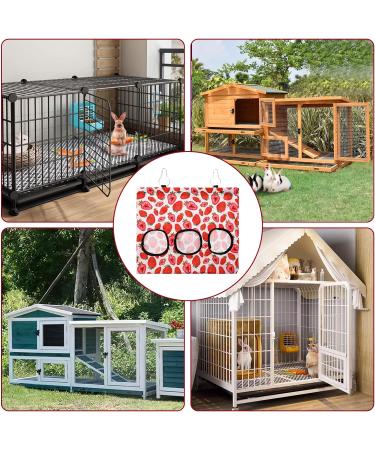 Jeffdad Rabbit Hay Feeder Hanging Hay Feeder Guinea Pig Hay Bag Rabbit Feeder Storage Bag for Rabbits Chinchillas Hamsters Rats and Other Small Pets (3 Hole strawberry) - Buy Online on GoSupps.com