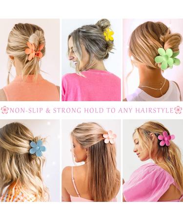 12 PCS Large Daisy Flower Claw Clips for Women - Cute Matte Hair Clips - Strong Hold for Thin to Thick Hair - 12 Colors Available - Buy Online on GoSupps.com