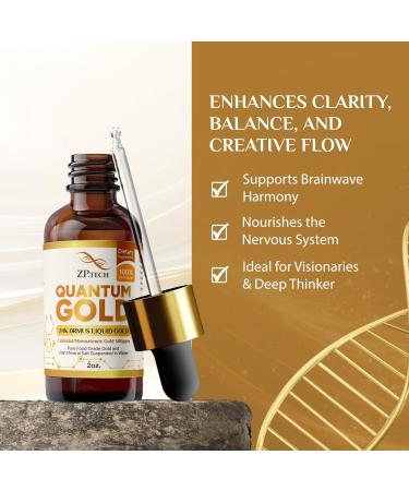 Quantum Gold Liquid Ormus Monoatomic Gold Elixir 24K | Colloidal Gold & Liquid Gold Ormus Supplement for for Pineal Gland Activation, Lucid Dreaming & Higher Energy Alignment (2oz.) - Buy Online on GoSupps.com