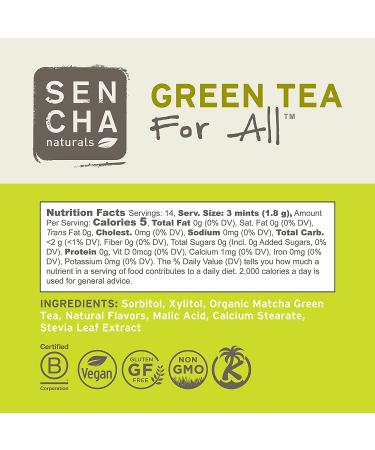 Sencha Naturals Moroccan Mint Green Tea Mints - Refreshing 1.2 oz (35g) - Buy Online on GoSupps.com