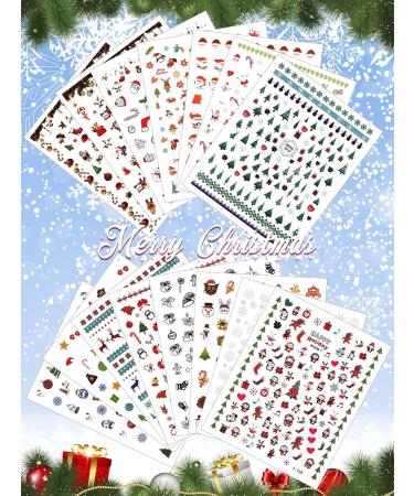 Kalolary 1400+ Patterns Christmas Nail Art Stickers Self-Adhesive 3D Nail Decals Christmas Nail Art Designs Snowflake Tree Reindeer Santa Elements for Christmas Theme Nail Art Decoration (15 Sheets) - Buy Online on GoSupps.com