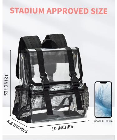 Vorspack Clear Mini Stadium Approved Backpack with Water Holders - Black - Buy Online on GoSupps.com