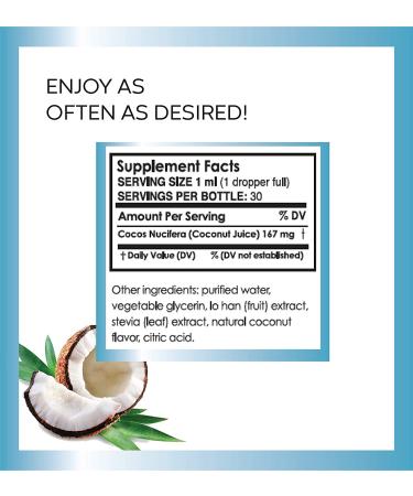 Pure Hydration Coconut Water Drops - 30 Servings, 1oz (Packaging May Vary) - Buy Online on GoSupps.com