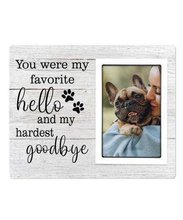 SteadStyle Pet Memorial Picture Frame - Sympathy Gift for Loss of Dog - in Memory of Pet, Paw Prints Photo Frames 4x6 for Loss of Dog Cat Remembrance Gifts for Pet Lovers Hardest goodbye