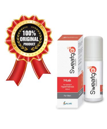 Sweat Go Rollon Antiperspirant Clinical strength | For palms armpit and feet | Musk For Men - 60 ML - Buy Online on GoSupps.com