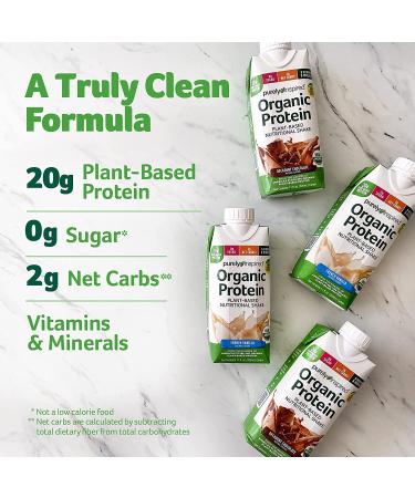 Purely Inspired Organic Protein Shake | 20g Plant Based Protein | Ready to Drink Chocolate Shake | Pack of 12 | Decadent Chocolate Flavor - Buy Online on GoSupps.com