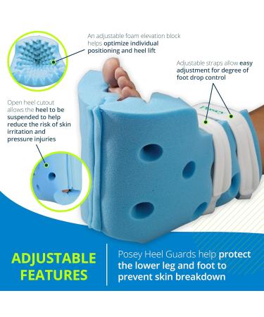 Posey TIDI Heel Guards Foam Heel Protectors for Pressure Injuries, One Size Fits All, Light Blue (Qty 1 Pair), Off-Loading Devices for Home Care - 6127 - Buy Online on GoSupps.com