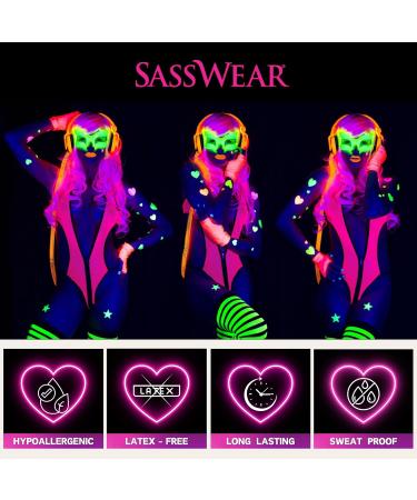 Sasswear Blacklight Body Stickers - Neon Butterfly Fashion Accessories for Raves Festivals & Glow Parties - 40 Pack - Buy Online on GoSupps.com