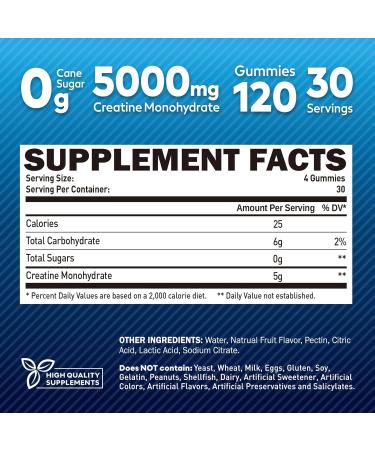 duwhot Sugar Free Creatine Monohydrate Gummies 5g | Muscle Growth & Recovery | Vegan Mixberry Flavor - 120 Count - Buy Online on GoSupps.com