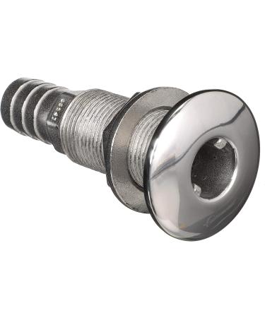 Attwood 66547-3 Stainless Steel 3/4 Straight Thru-Hull Valve Fitting - Barbed Standard Length - Buy Online on GoSupps.com
