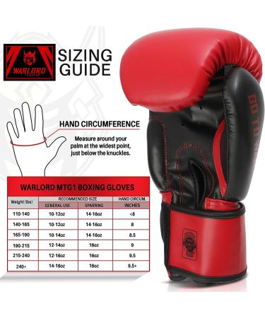 WARLORD Muay Thai Gloves 16 oz Red | Boxing Equipment for Men and Women | MMA Kickboxing Heavy Bag Training Gloves - Buy Online on GoSupps.com