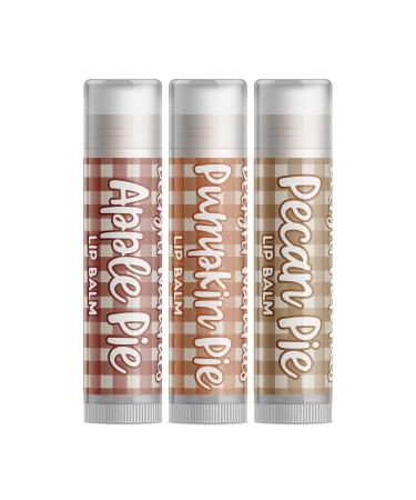 Harvest Pies Lip Balm Gift Set - Apple Pie Pumpkin Pie Pecan Pie