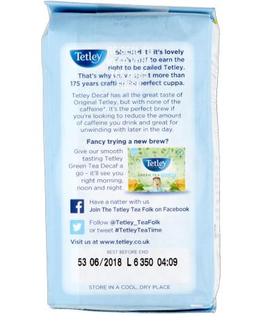 Tetley Decaf Tea Bags 80 Count - Pack of 1 - Buy Online on GoSupps.com
