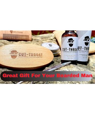Cut Throat Beard Care Kit for Men - Ultimate Grooming Set with Brush Comb Balm Oil Scissors & Travel Bag for Perfect Beard Care - Buy Online on GoSupps.com