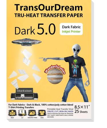 TransOurDream Upgraded Iron on Heat Transfer Paper for T Shirts (20 Sheets  8.5x11) Iron-on