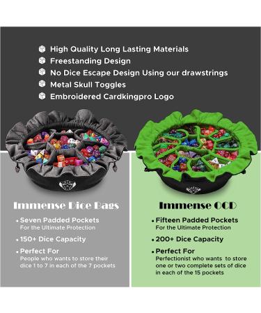 CardKingPro Immense Dice Bag with Pockets - Black | Holds 150+ Dice | Perfect for Dice Hoarders | Patented Design - Buy Online on GoSupps.com