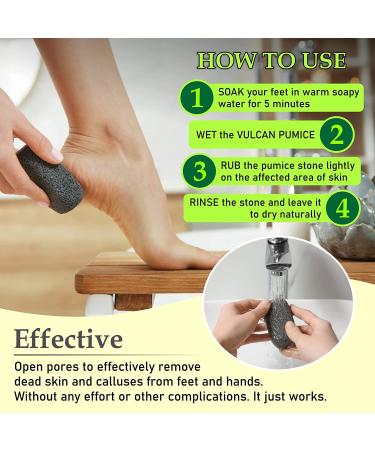 Pumice Stone for Feet - Natural Foot Scrubber for Callus Removal - Foot Exfoliator and Shower Scrubber - Vulcan Pumice Stone - Buy Online on GoSupps.com