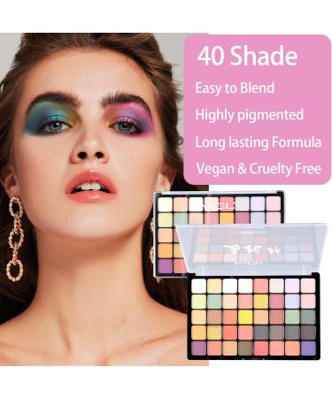 Volumoon Eyeshadow Palette of 40 Colours in Matte and Shimmer Makeup Palette Colourful Matte Glitter Shimmer Nude Powder Eye Makeup Set Gift for Women and Girls - Buy Online on GoSupps.com