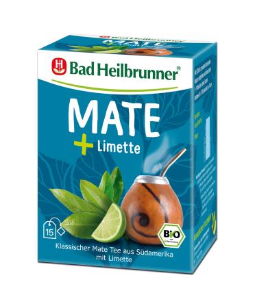 Bad Heilbrunner Bio Limette + Mate Tea - in the filter bag - Mate & Limette - Classic Mate Tea from South America with turmeric - Harmonious flexible experience (5 x 15 filter bags) - Buy Online on GoSupps.com