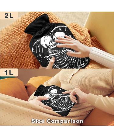 Naanle Skull KISS Hot Water Bottle - Transparent 2L Heating Bag for Pain Relief & Cold Therapy - Buy Online on GoSupps.com