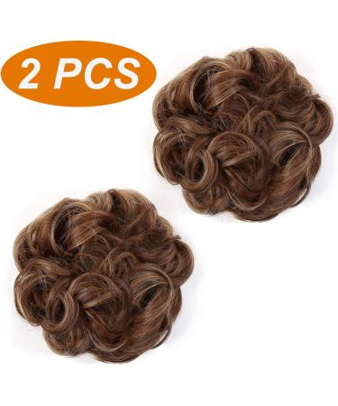 JJstar 2PCS Messy Bun Hair Piece Curly Fake Hair Buns - High Heat Resistant Synthetic Fiber Scrunchies for Women & Girls - Buy Online on GoSupps.com